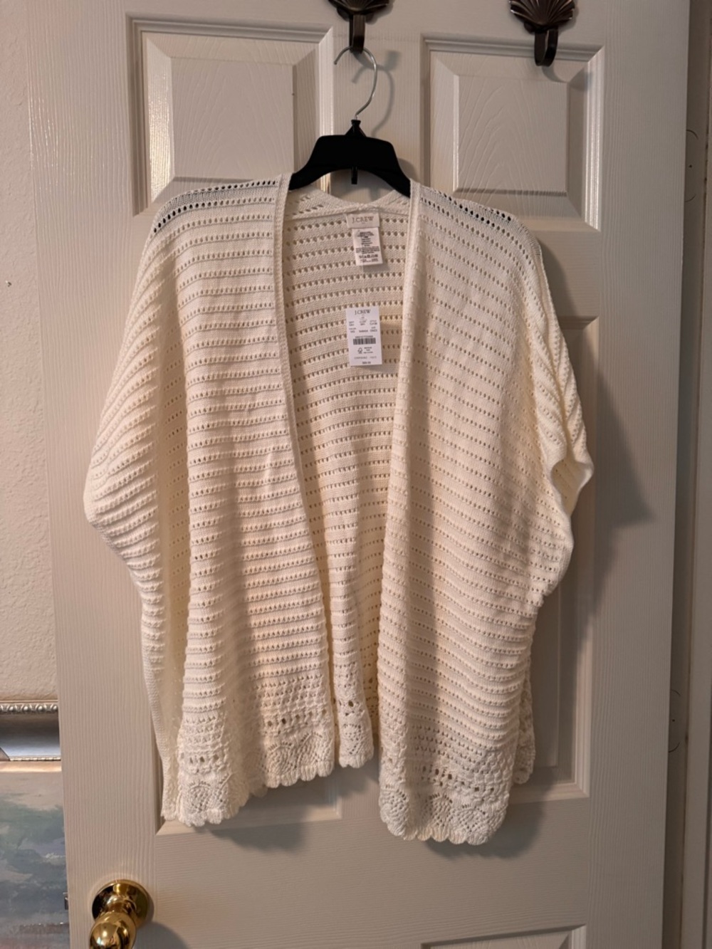 NWT J.Crew Cream Open-Knit Lightweight Cardigan
